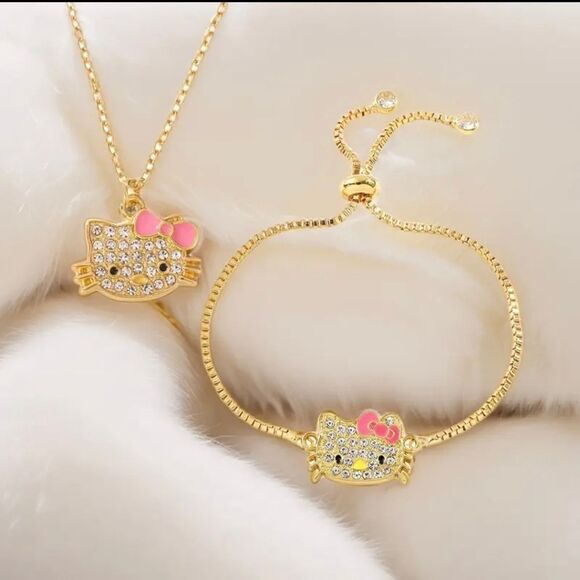 Hello Kitty Necklace and Bracelet Set - Picture 2 of 4
